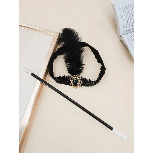 ❤️✨ 5PCS 1920s Red Accessories Flapper Great Gatsby Retro Costume Set NEW - Picture 7 of 16